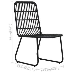 5-tlg. Garten-Essgruppe Poly Rattan und Glas