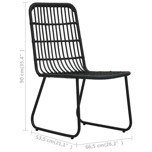 5-tlg. Garten-Essgruppe Poly Rattan und Glas