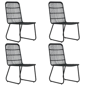 5-tlg. Garten-Essgruppe Poly Rattan und Glas