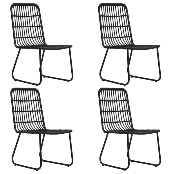 5-tlg. Garten-Essgruppe Poly Rattan und Glas