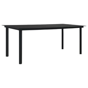 9-tlg. Garten-Essgruppe Poly Rattan und Glas