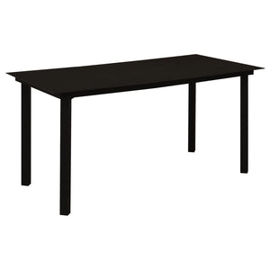 5-tlg. Garten-Essgruppe Schwarz PVC Rattan