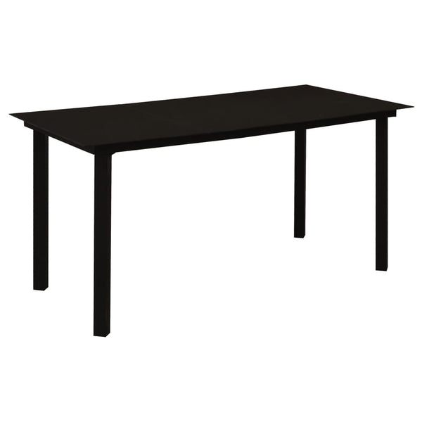 5-tlg. Garten-Essgruppe Schwarz PVC Rattan