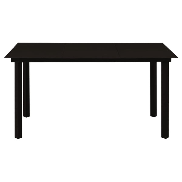5-tlg. Garten-Essgruppe Schwarz PVC Rattan