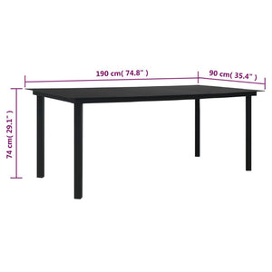 9-tlg. Garten-Essgruppe Schwarz PVC Rattan