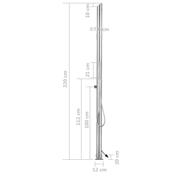 Gartendusche 220 cm Edelstahl