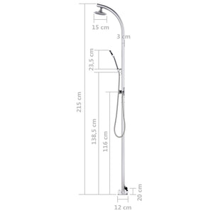 Gartendusche 215 cm Aluminium