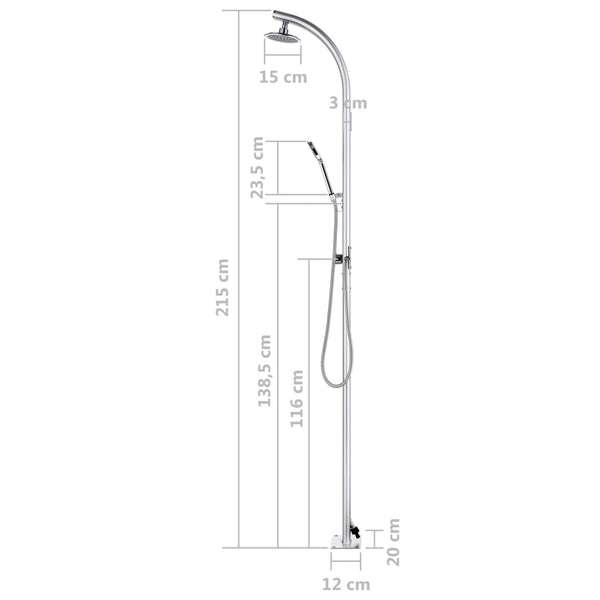 Gartendusche 215 cm Aluminium