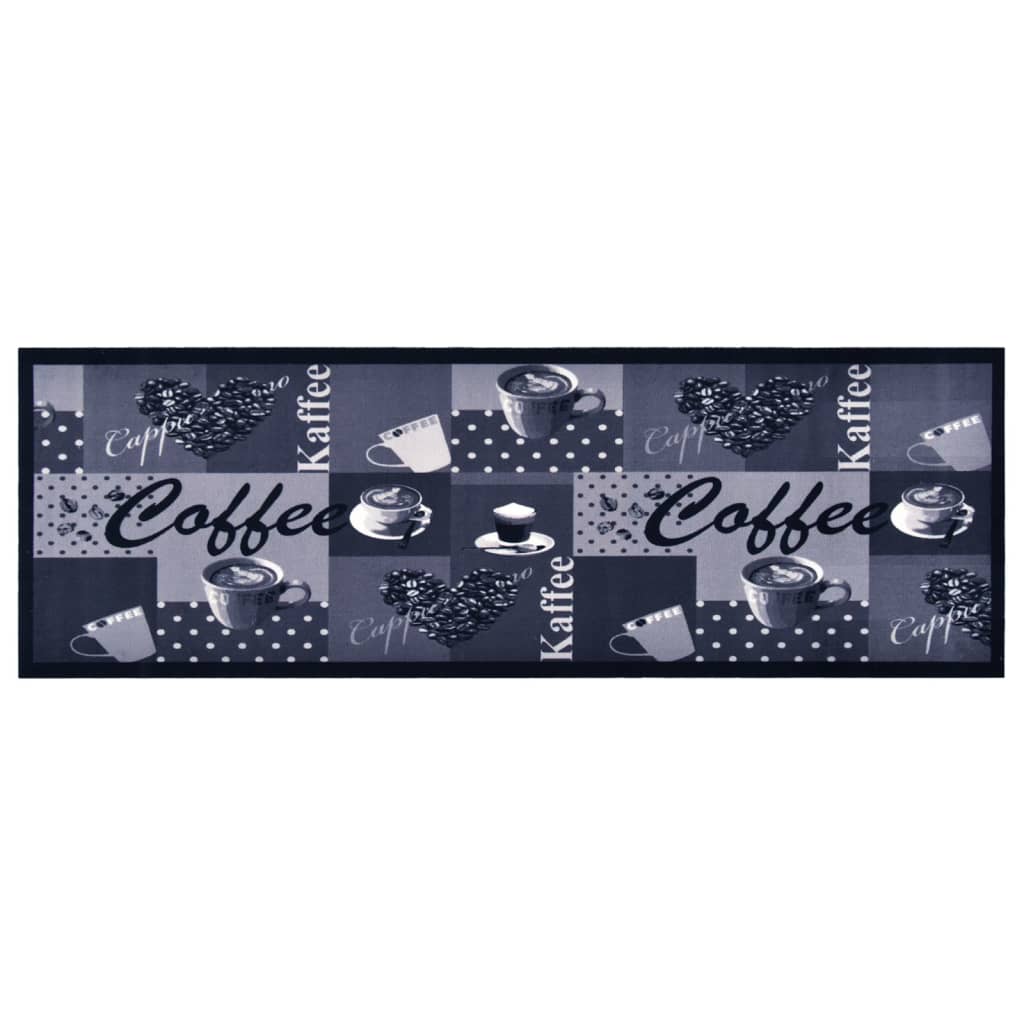 vidaXL Tapis de cuisine lavable Café Bleu 60x300 cm