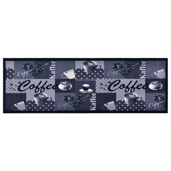 vidaXL Tapis de cuisine lavable Café Bleu 60x300 cm