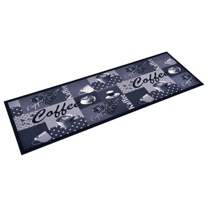 vidaXL Tapis de cuisine lavable Café Bleu 60x300 cm