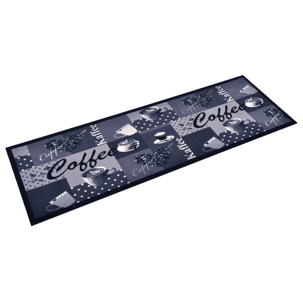 vidaXL Tapis de cuisine lavable Café Bleu 60x300 cm