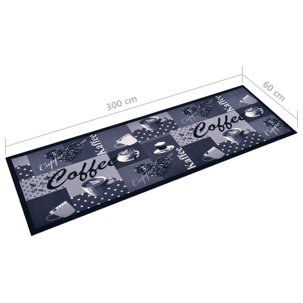 vidaXL Tapis de cuisine lavable Café Bleu 60x300 cm