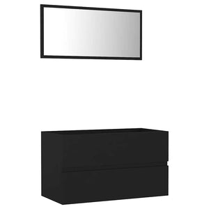 Schwarzes 2-tlg. Badmöbel-Set
