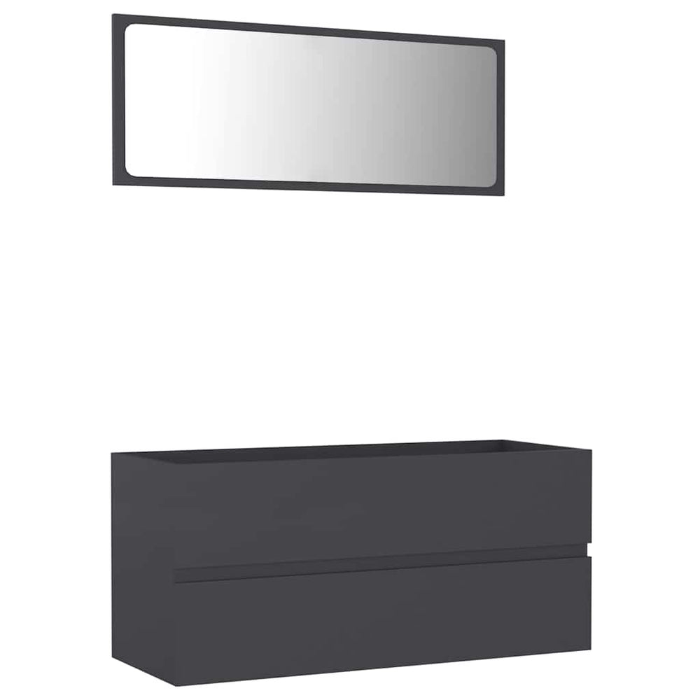 vidaXL Ensemble de meubles de salle de bain 2 pcs Gris Bois d'ingénierie