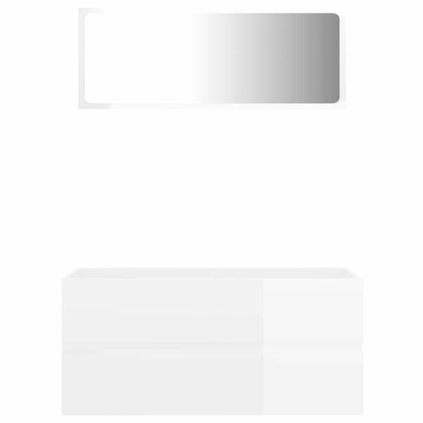 Badmöbel-Set, Hochglanz Weiß