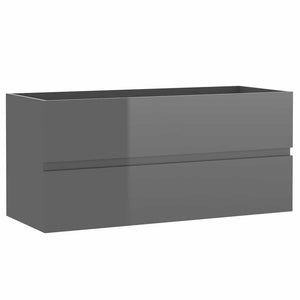 Badmöbel Set, Hochglanz Grau, 2-teilig