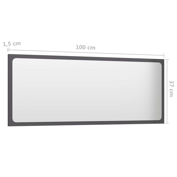 Badmöbel Set, Hochglanz Grau, 2-teilig