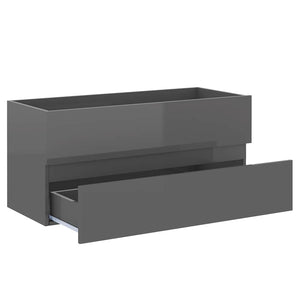 Badmöbel Set, Hochglanz Grau, 2-teilig
