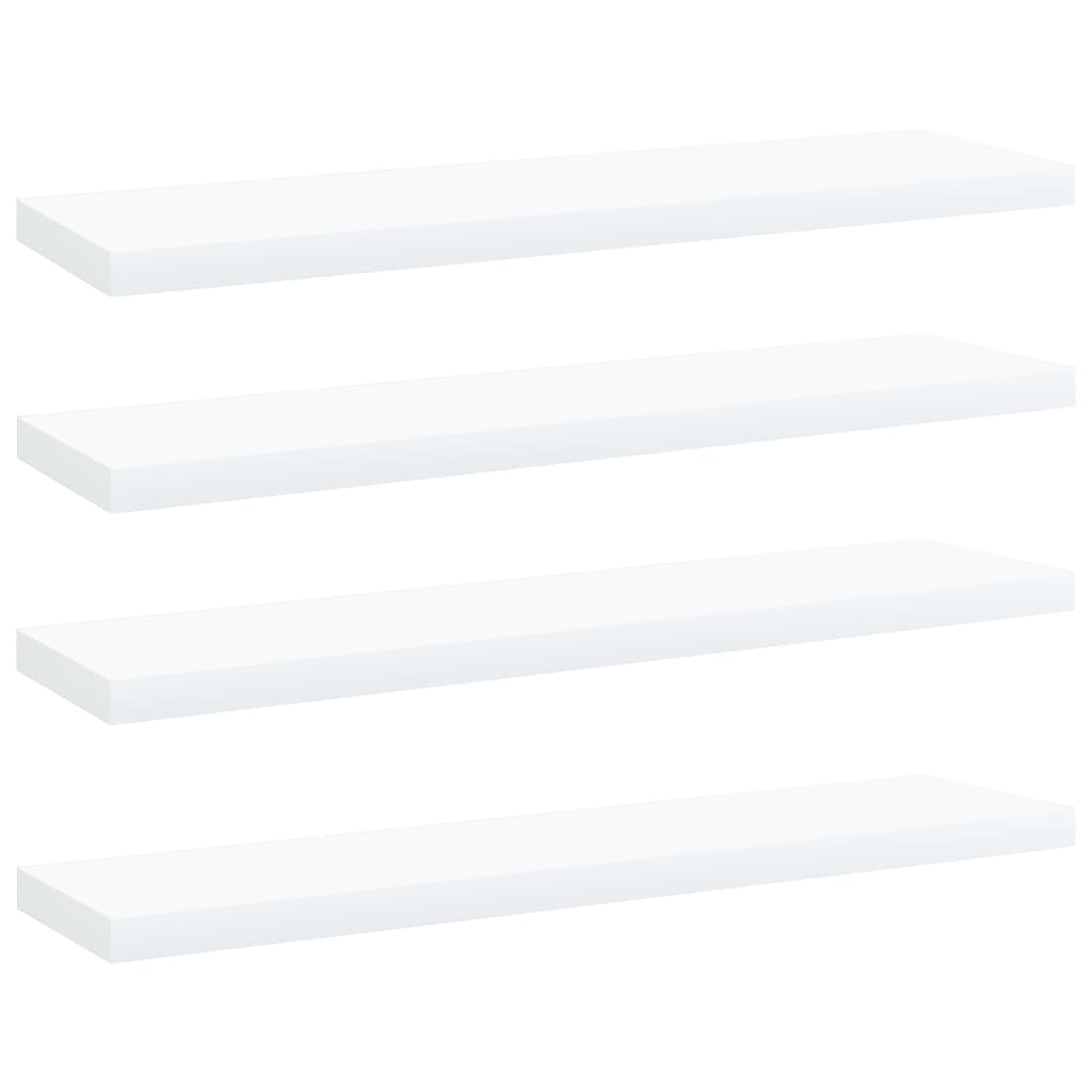 Bücherregal Bretter Weiß 40x10 cm, 4er Set