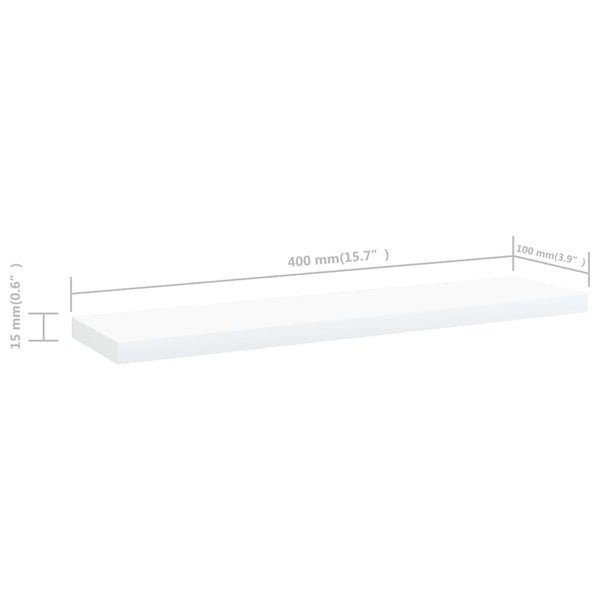 Bücherregal Bretter Weiß 40x10 cm, 8er Set