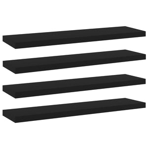 Bücherregal Bretter Schwarz 40x10 cm, 4er Set
