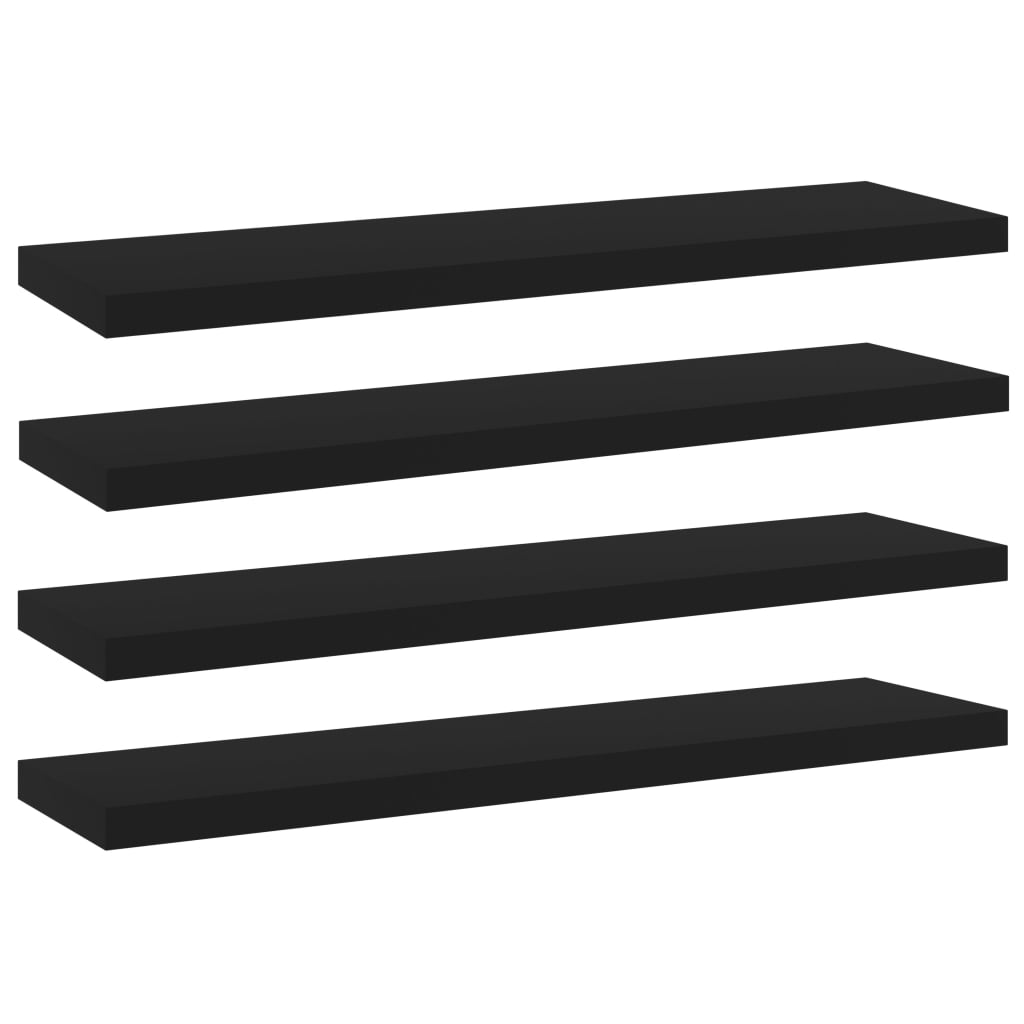 Bücherregal Bretter Schwarz 40x10 cm, 4er Set