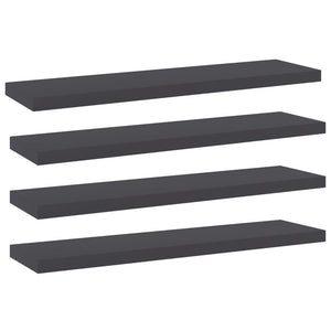 Bücherregal Bretter Grau, 4er Set