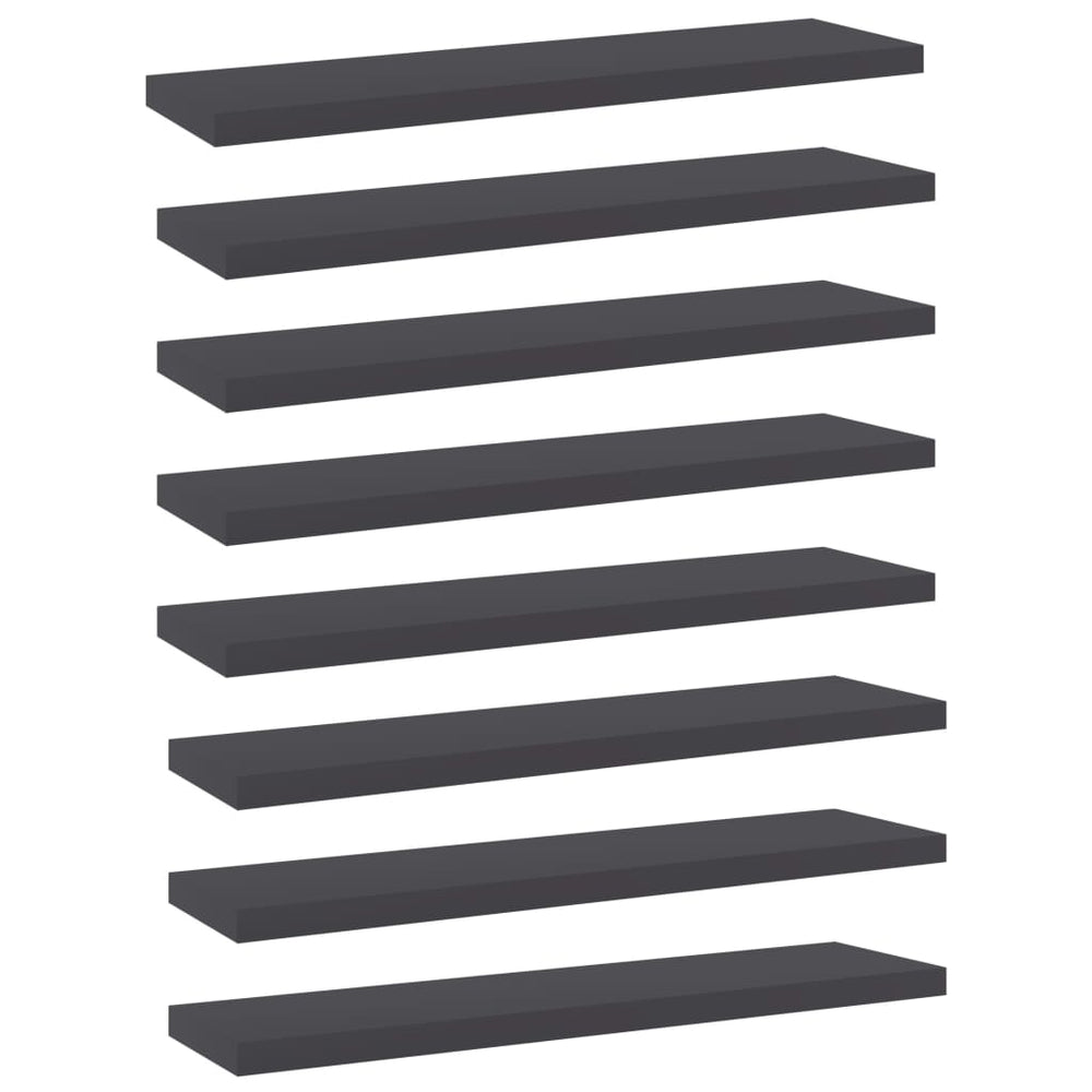 Bücherregal Bretter Grau 40x10 cm, 8er-Set