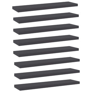 Bücherregal Bretter Grau 40x10 cm, 8er-Set