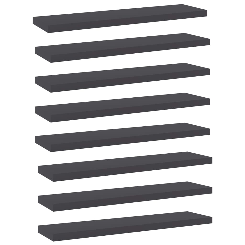 Bücherregal Bretter Grau 40x10 cm, 8er-Set