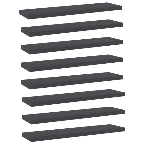 Bücherregal Bretter Grau 40x10 cm, 8er-Set