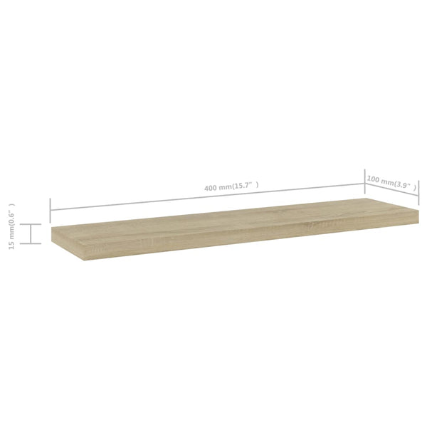 Sonoma Eiche Bücherregal Bretter 40x10 cm, 4er Set