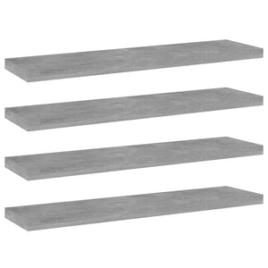 Betongraue Bücherregal-Bretter, 4er Set
