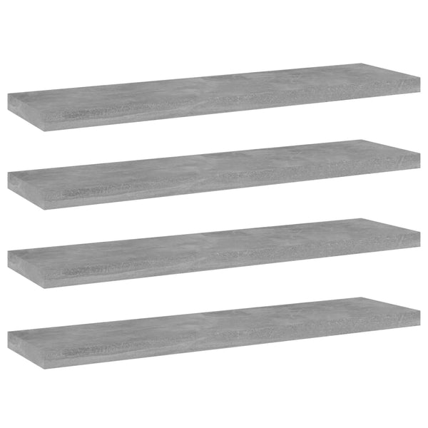 Betongraue Bücherregal-Bretter, 4er Set