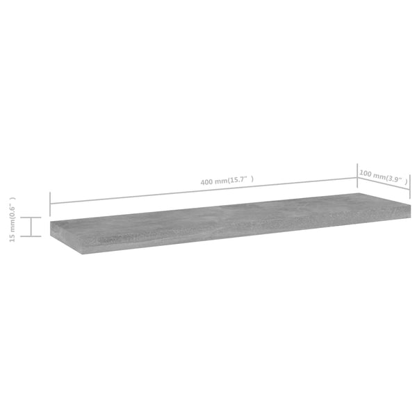Betongraue Bücherregal-Bretter, 8er-Set