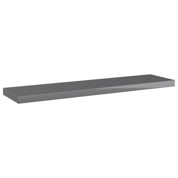 Bücherregal Bretter Hochglanz Grau 40x10 cm, 4er Set