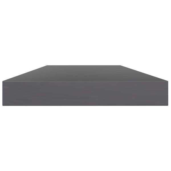 Bücherregal Bretter Hochglanz Grau 40x10 cm, 4er Set
