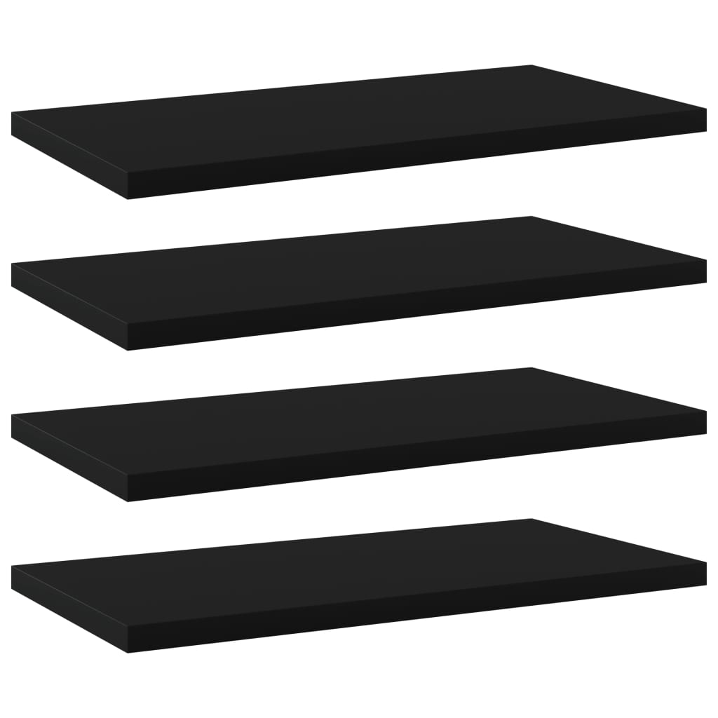 Schwarze Bücherregal Bretter 4er Set