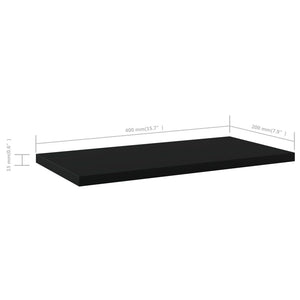 Schwarze Bücherregal Bretter 4er Set