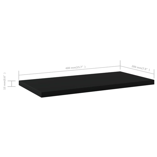 Bücherregal Bretter Schwarz 40x20 cm, 8er Set