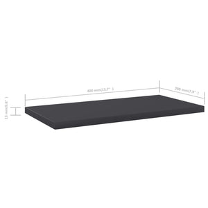Bücherregal Bretter Grau 40x20 cm, 4er Set