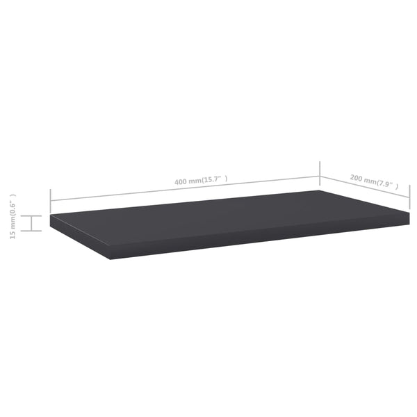 Bücherregal Bretter Grau 40x20 cm, 4er Set