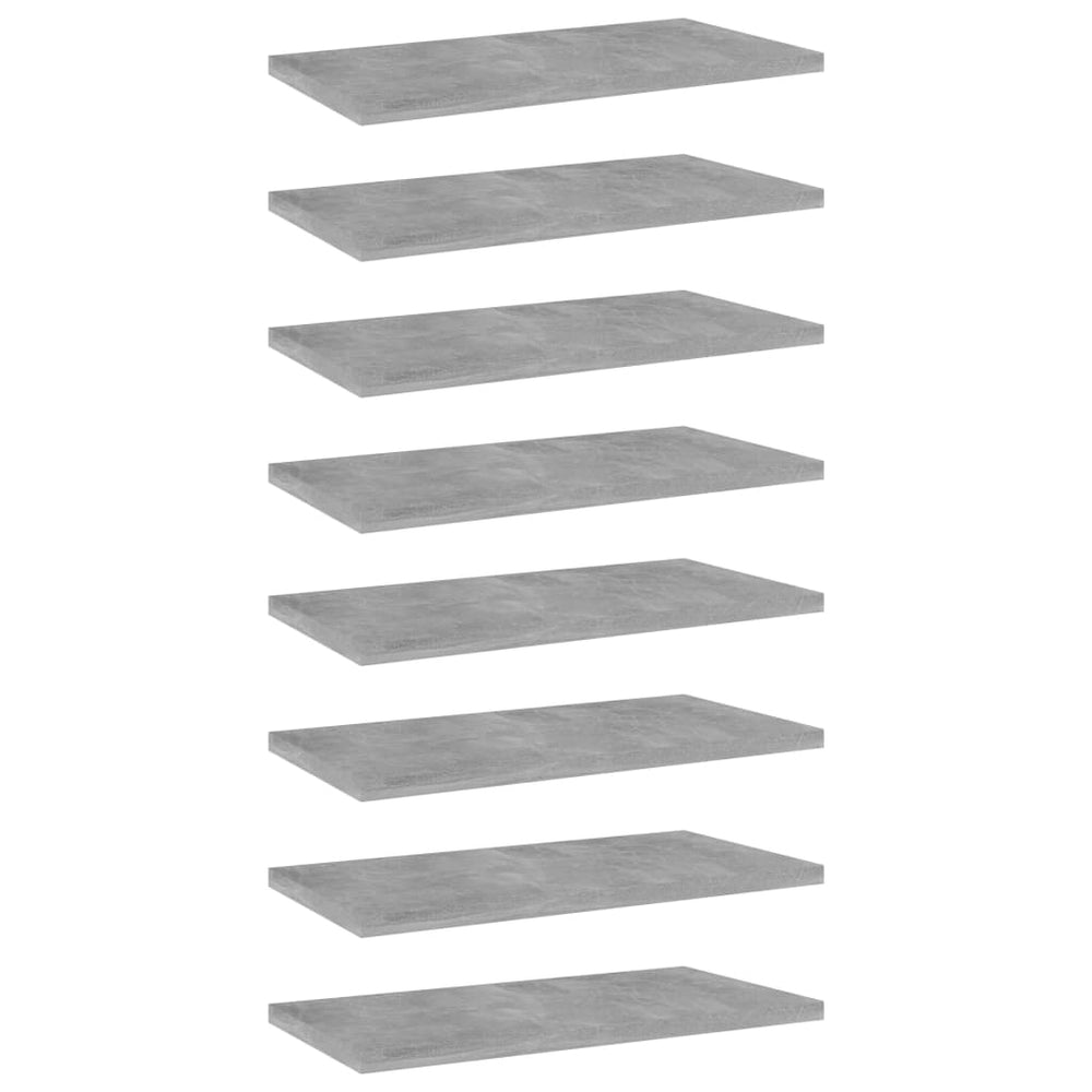 Betongraue Bücherregal Bretter, 8er Set