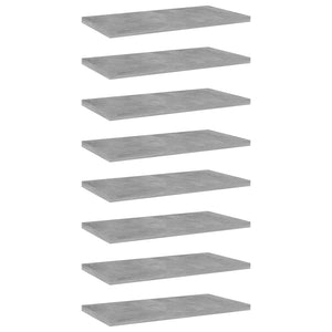 Betongraue Bücherregal Bretter, 8er Set