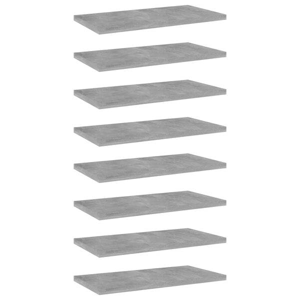 Betongraue Bücherregal Bretter, 8er Set