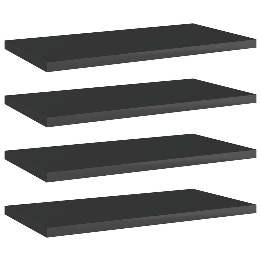 Bücherregal Bretter Hochglanz Schwarz 40x20 cm, 4er Set