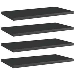 Bücherregal Bretter Hochglanz Schwarz 40x20 cm, 4er Set