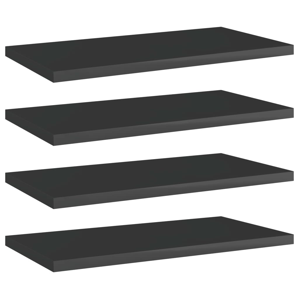 Bücherregal Bretter Hochglanz Schwarz 40x20 cm, 4er Set