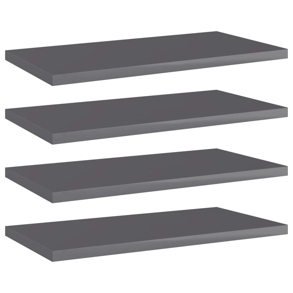 Regalbretter Hochglanz Grau 40x20 cm, 4er Set